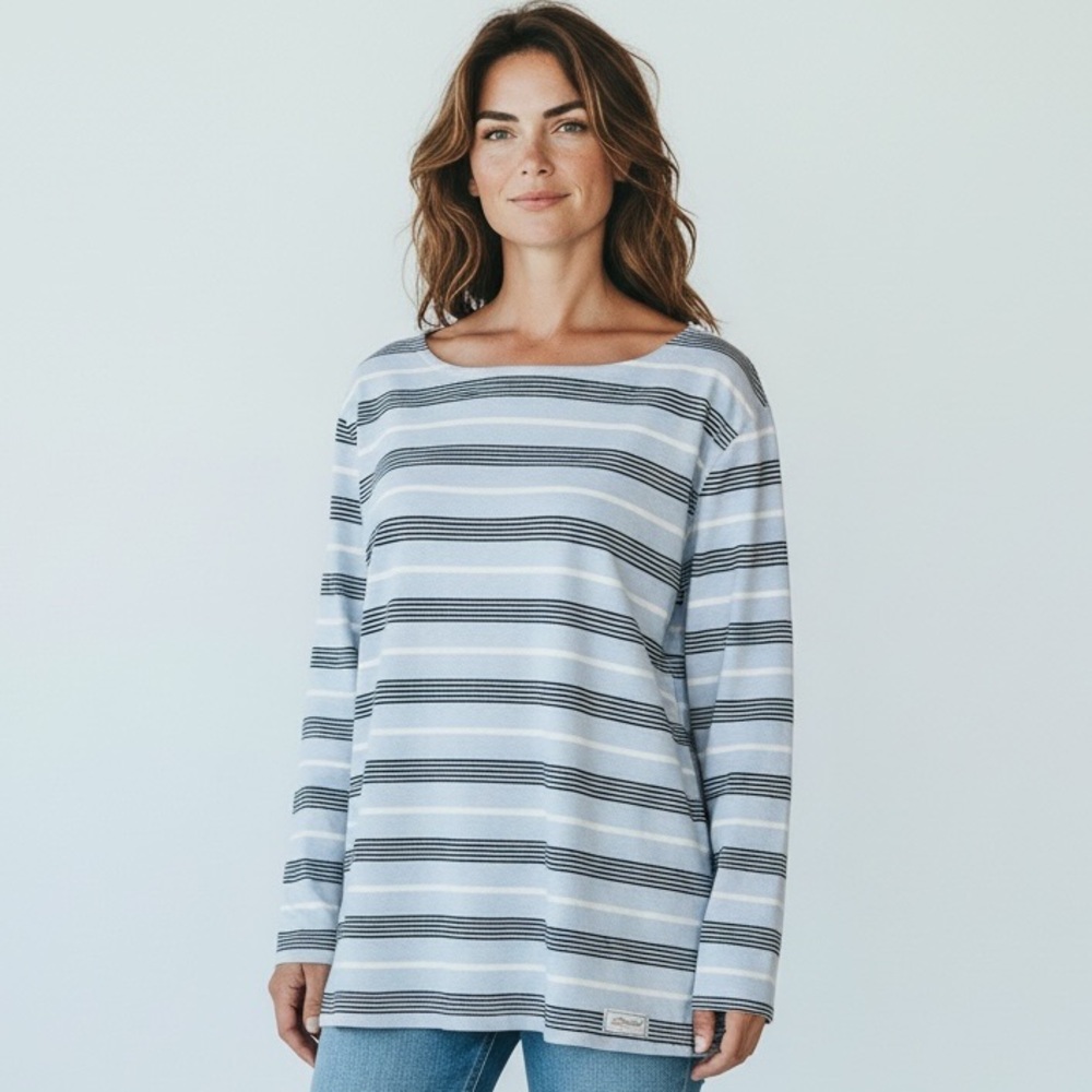 Talbots Plus Size 2X Black and White Striped Top